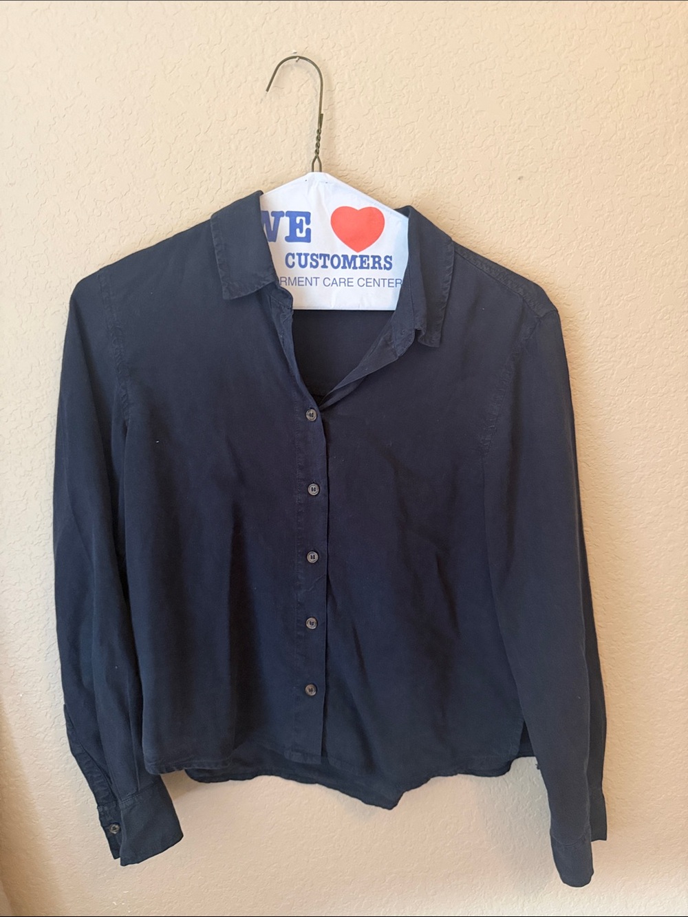 Lou & Grey washed black linen blend button up